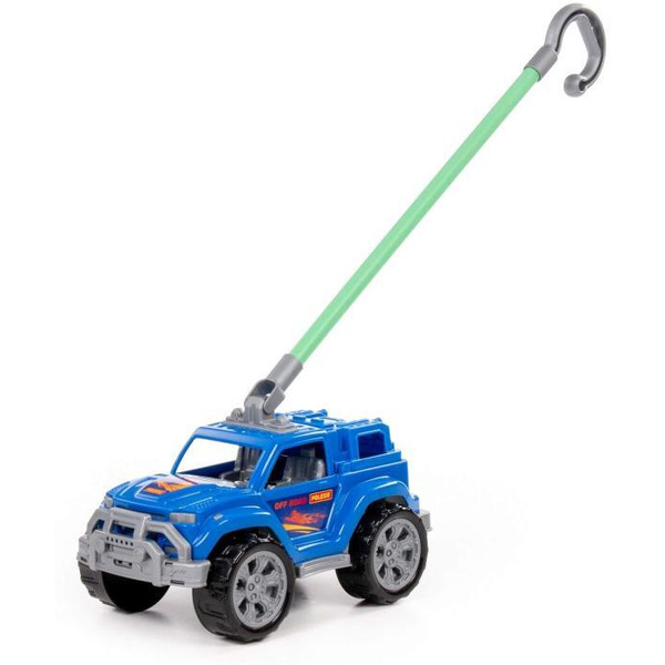 Игрушка-каталка Полесье Легионер с ручкой 63912 (синий)