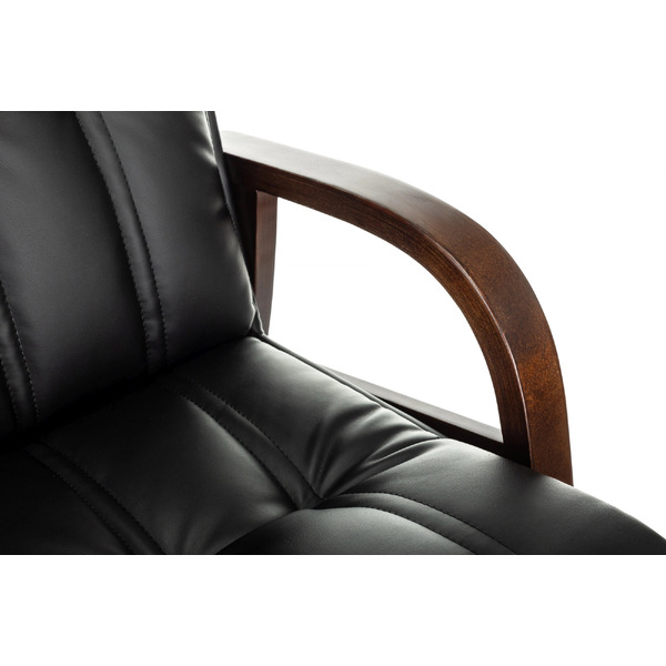 Офисный стул Бюрократ T-9932W-CF-Eco (черный, экокожа)