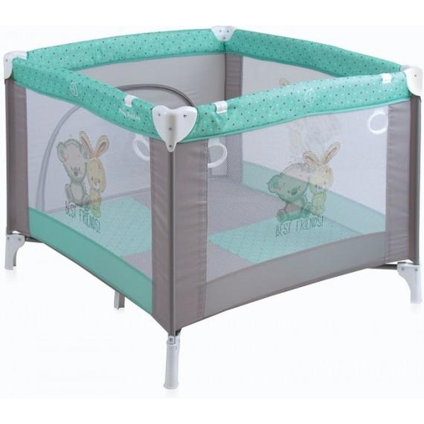 Детский манеж LORELLI PLAY STATION GREY&GREEN BEST FRIENDS
