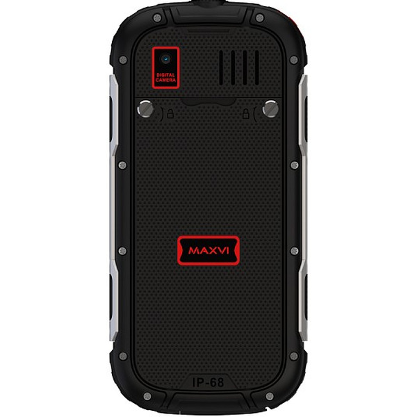 Мобильный телефон Maxvi R2 up + ЗУ WC-112 (черный/красный)