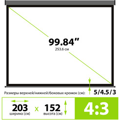 Проекционный экран CACTUS Wallscreen 152x203 CS-PSW-152X203-SG