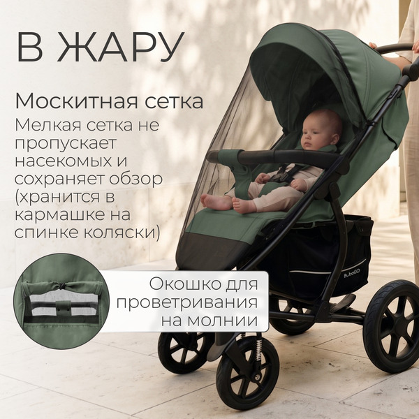 Детская прогулочная коляска Bubago Model One BG 173-3 (зеленый)