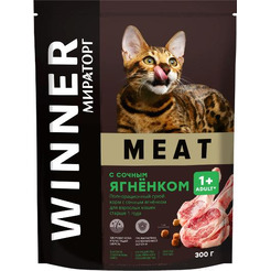 Сухой корм для кошек Мираторг Meat с сочным ягненком для взрослых кошек старше 1 года 300 г