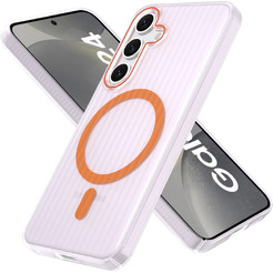 Задняя накладка CASE Translucent Strip Samsung Galaxy S24, прозрачно-оранжевый