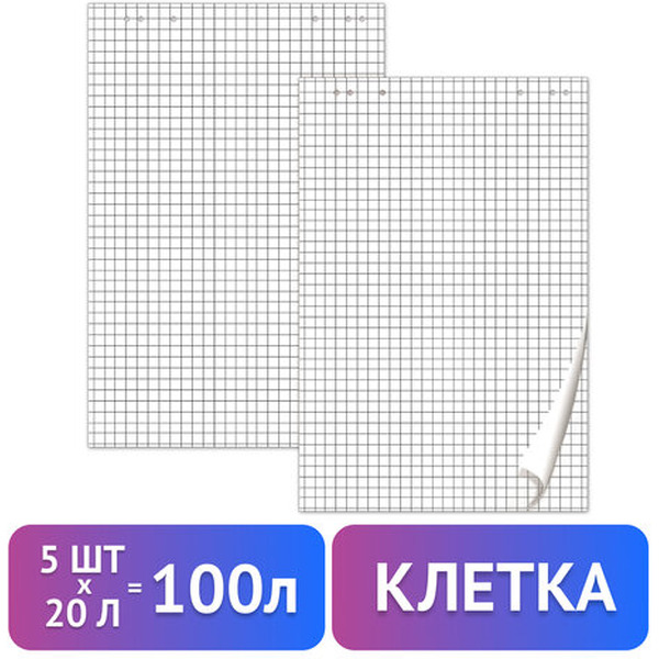 Блокноты для флипчарта BRAUBERG 124097 5 шт