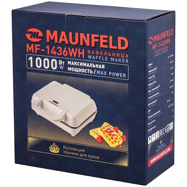 Вафельница MAUNFELD MF-1436WH