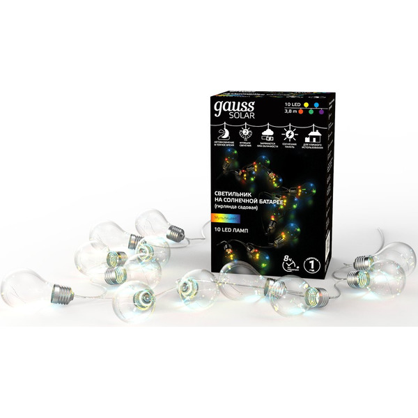 Новогодняя гирлянда Gauss Solar GS035