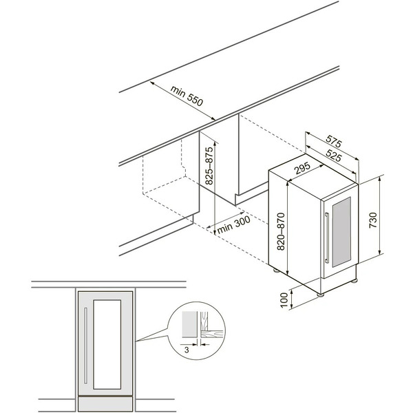 Встраиваемый винный шкаф Krona BADEN 82/17 BL (KRWF004)