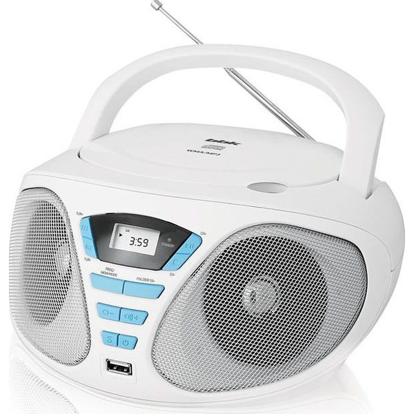 Магнитола BBK BX180U, бело/голубой