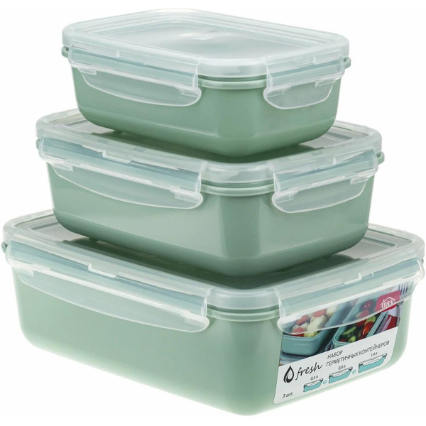 Набор контейнеров Idea Фреш М1426 (фисташковый)