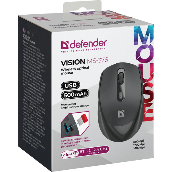 Мышь Defender Vision MS-376 (черный)
