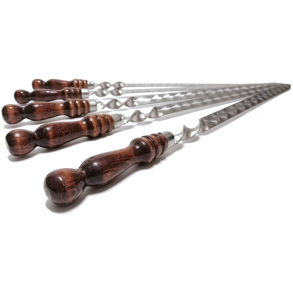 Шампуры профессиональные с деревяной ручкой для люля-кебаб CHUGUN INVEST LLC ШАМДЛ72 (с заклепкой)