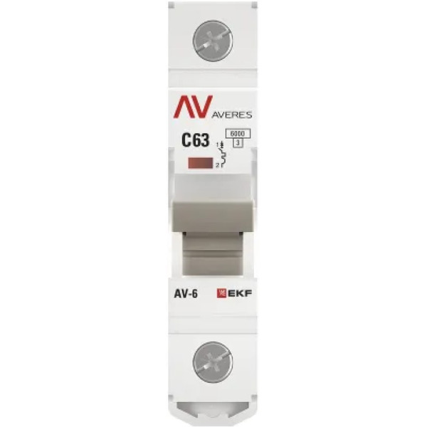 Выключатель автоматический EKF Averes AV-6 1P 63A (C) 6kA
