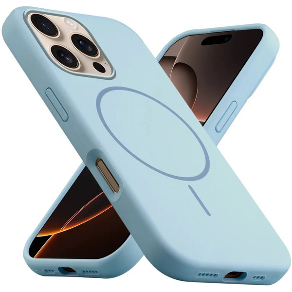 Бампер Bingo Silicone Magnetic для APPLE iPhone 16 Pro Голубой