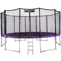Батут пружинный с защитной сеткой и лестницей ATLAS SPORT 16FT-6 PRO purple