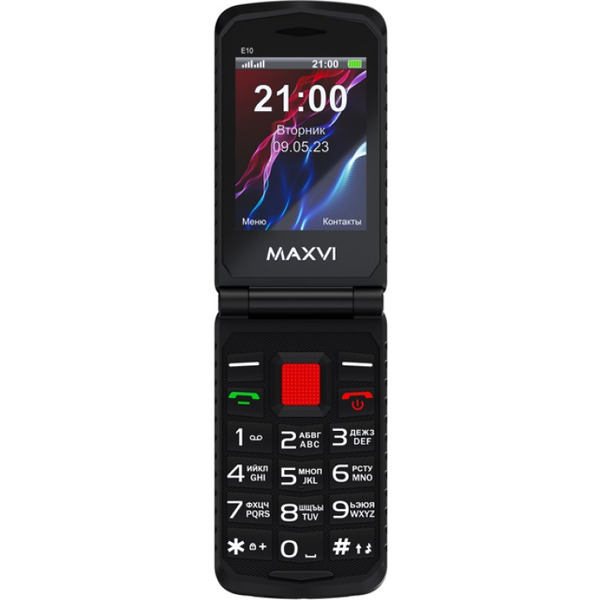 Мобильный телефон Maxvi E 10 (черный/красный)