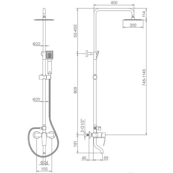 Душевая система Ledeme L2443