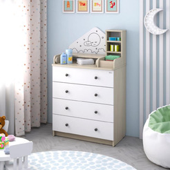 Комод пеленальный Атон Сириус ALF 804 ЛДСП (шимо светлый/белый)