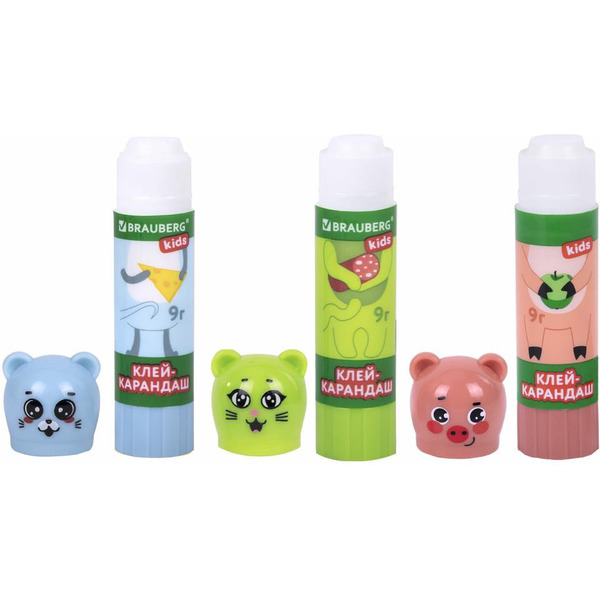 Клей-карандаш BRAUBERG KIDS 271141 (3 шт)