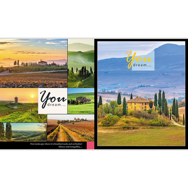 Тетрадь 96 л "Пейзаж из мечты", клетка, А5 (перевертыш) (Проф-Пресс) арт. 96-0158