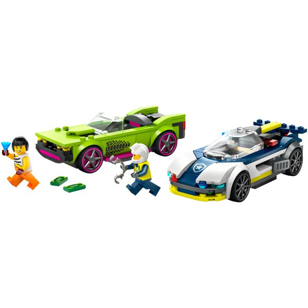 Конструктор LEGO City 60415 Погоня на полицейской машине и маслкаре