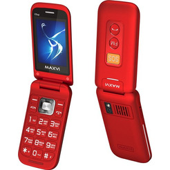 Кнопочный телефон Maxvi E5 up (красный)