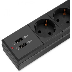 Сетевой фильтр Buro BU-SP1.8-USB-2A-B