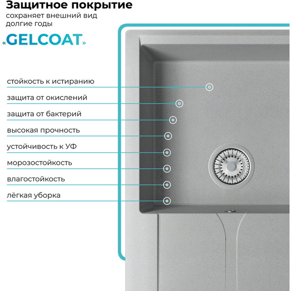 Мойка кухонная Polygran Gals 860 (серый)