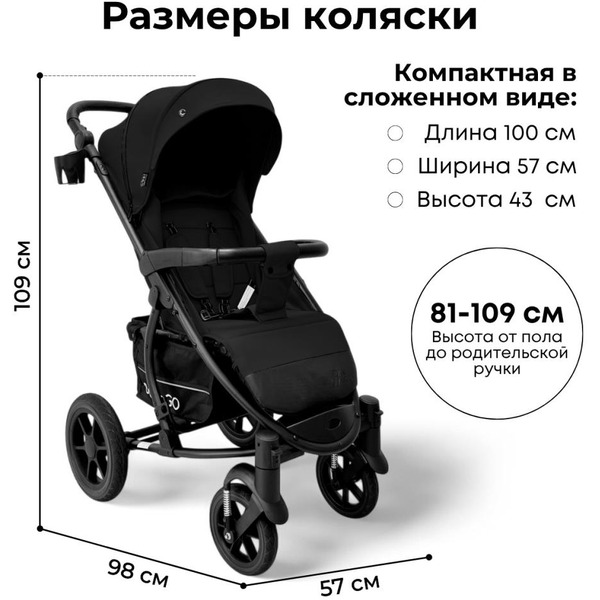 Детская прогулочная коляска Bubago Model One BG 173-2 (черный)