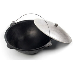 Казан CHUGUN INVEST LLC Узбекский с алюминиевой крышкой и подвесной ручкой (16 л, круглое дно)