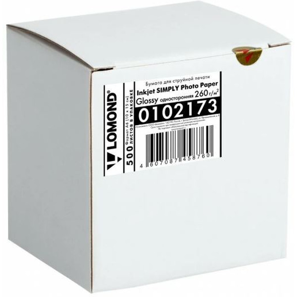 Фотобумага Lomond глянцевая A6 (10x15) 260 г/м2 500 л (0102173)