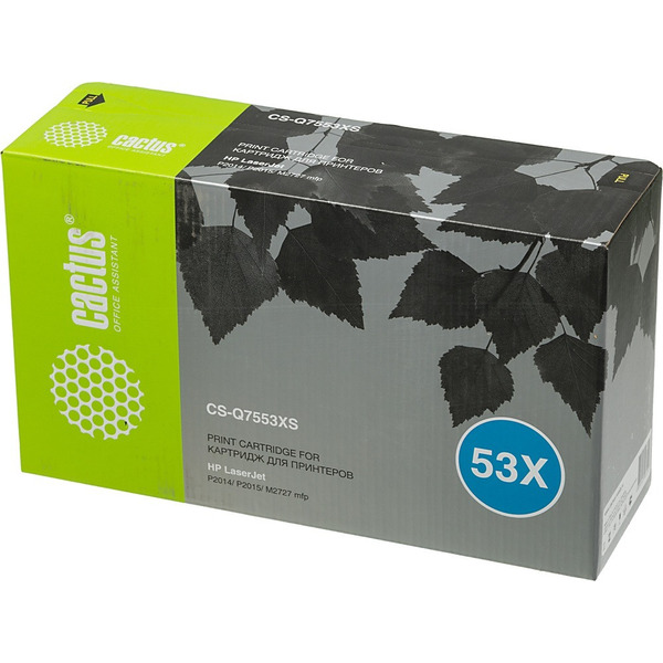 Картридж лазерный Cactus CS-Q7553XS Q7553X черный (7000стр.) для HP P2014/P2015/M2727
