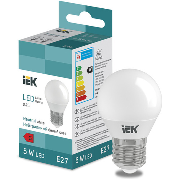 Лампочка IEK LED Globe G45 400lm 4000K E27