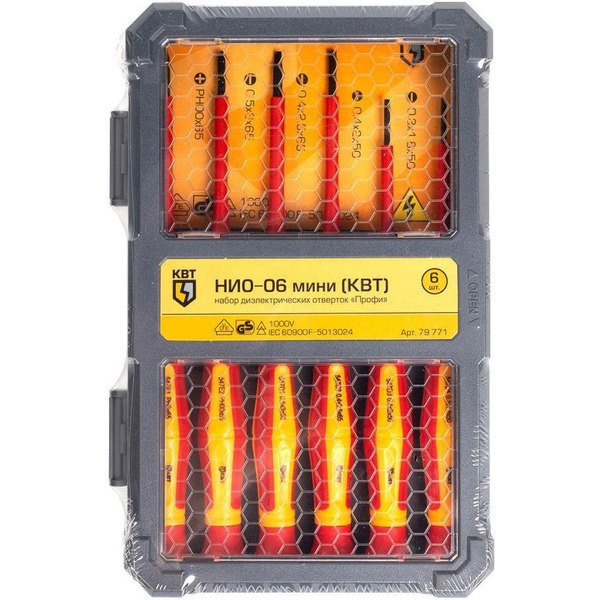 Набор диэлектрических отверток КВТ НИО-06 мини ПРОФИ