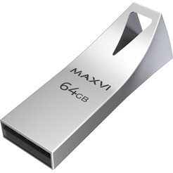 USB флеш-накопитель Maxvi MK2 64GB 2.0 metallic silver