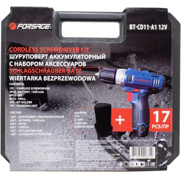 Дрель-шуруповерт RockForce BT-CD11-A1 12V