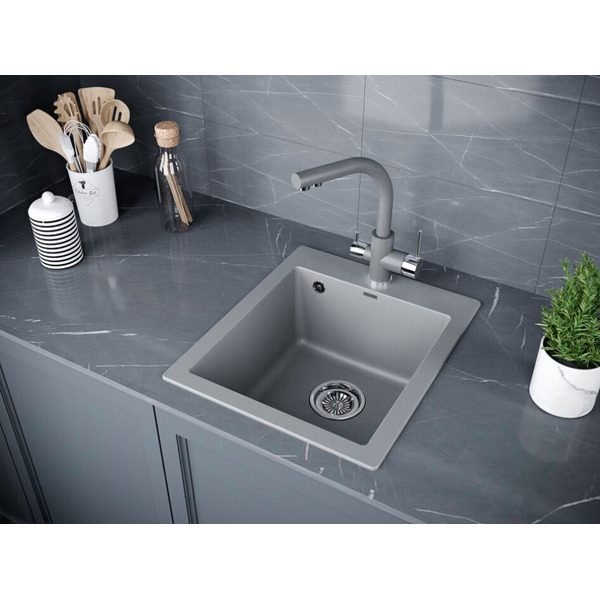 Мойка кухонная Paulmark PM104249-GRM