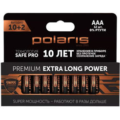 Батарейки щелочные Polaris PB AAA (12шт) Premium