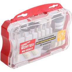 Набор аксессуаров для гравера 20 предметов в боксе для чистки/полировки WORTEX MGK020P11511