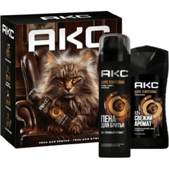 Подарочный набор Акс дарк темптейшн для него 2025 (Пена д/бритья 200мл+гель д/душа 250мл)