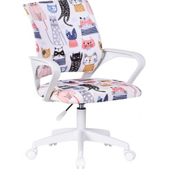 Детское компьютерное кресло DEFENDER Fiesta белый+принт Коты (64815)
