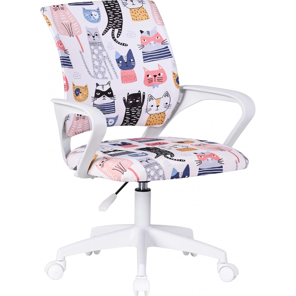 Детское компьютерное кресло DEFENDER Fiesta белый+принт Коты (64815)