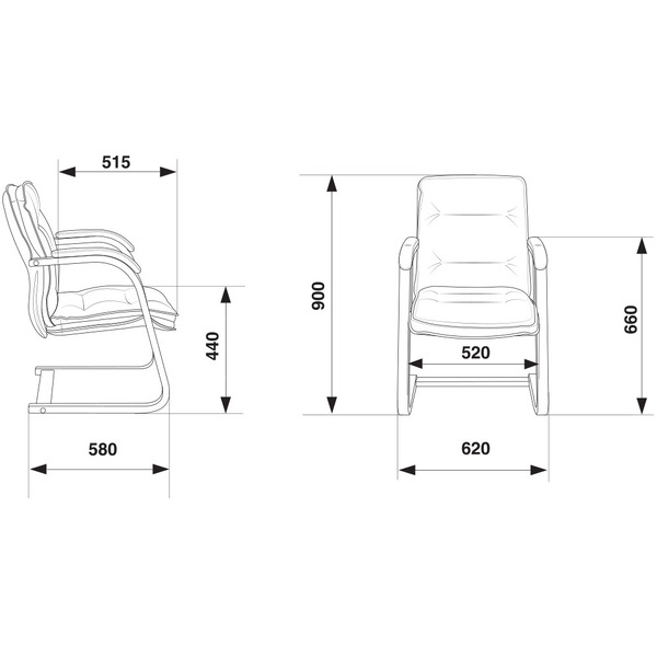 Кресло Бюрократ T-9927WALNUT-AV/BL (черный)
