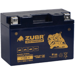 Мотоциклетный аккумулятор ZUBR Premium YT9B-4 L+ (8 А·ч)