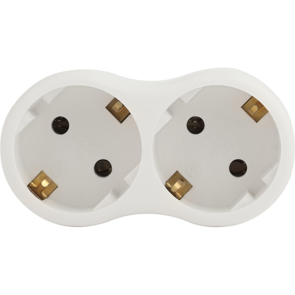 Разветвитель электрический с заземлением ЭРА SPx-2e-W (Б0053478)