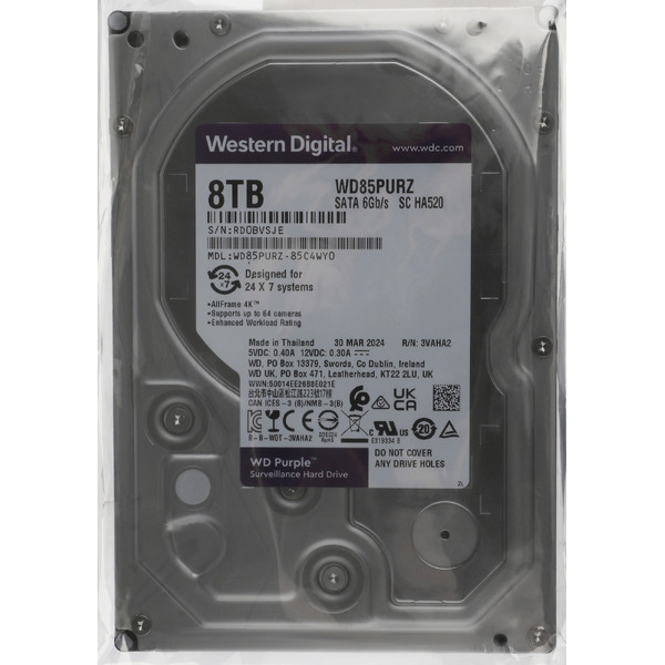 Жесткий диск WD Purple Surveillance 8TB WD85PURZ