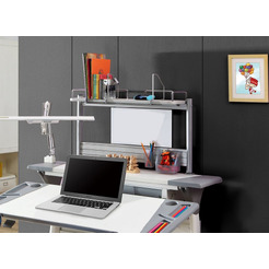 Задняя полка к столу Comf-Pro MINI SMART (Белая доска, Белый дуб) A/SMART-S-S-T