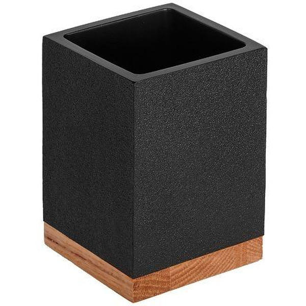 Стакан для зубной щетки и пасты Perfecto Linea Wood Bliss 35-720102 (черный)