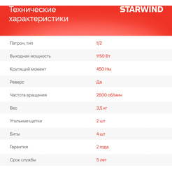 Гайковерт Starwind AIW450-1.2S1