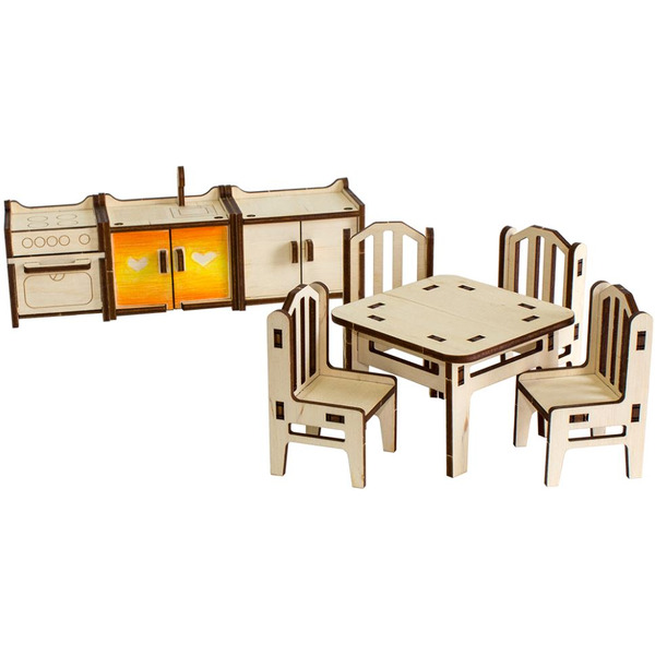 Аксессуары для кукольного домика Woody Кухня 02161